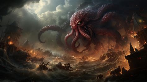 Premium AI Image | a giant octopus in the ocean