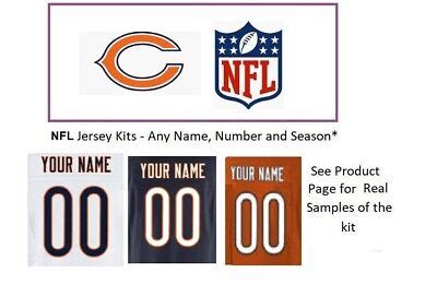 NFL Chicago Bears Jersey Kit Custom Lettering ANY YEAR Name Number ...