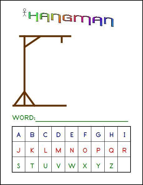 Hangman Game (4 x 6 Laminated Write and Wipe Game Board) | Hangman game ...