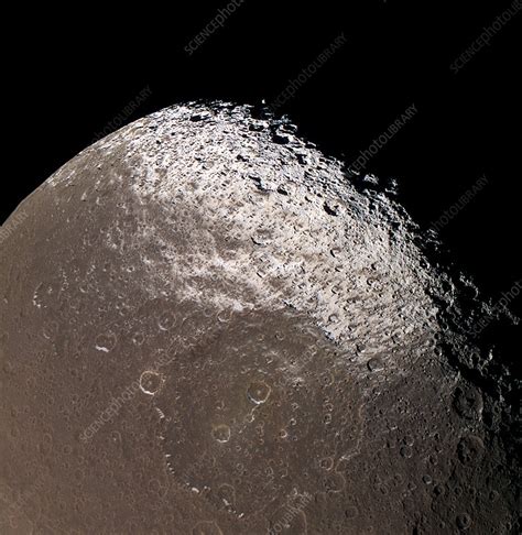 Saturn's moon Iapetus - Stock Image - R400/0083 - Science Photo Library