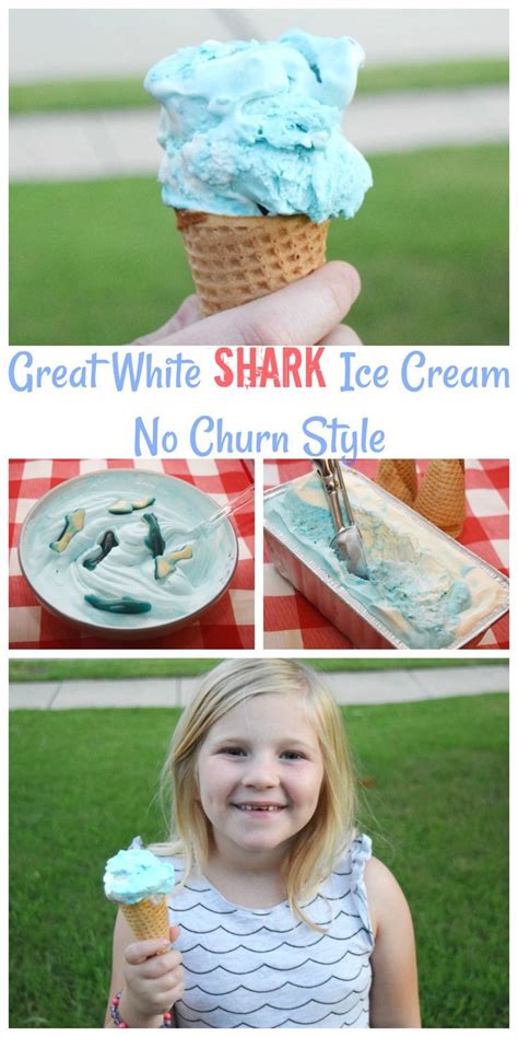 What to eat for Shark Week? How about some Great White Shark Ice Cream. It's no churn style with ...