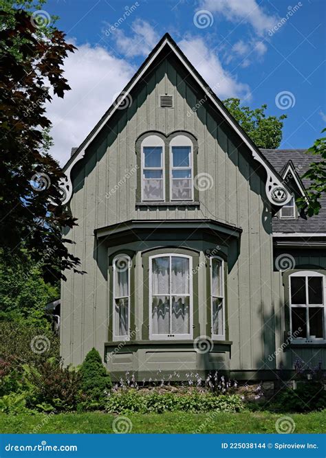 Old American Gothic Style House Stock Photo - Image of pale, window ...