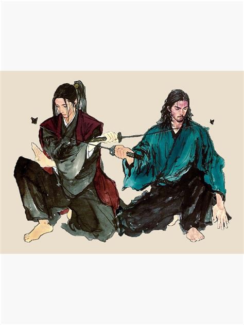 Inoue Takehiko Vagabond Manga Musashi Miyamoto Vs Sasaki Kojiro Premium Matte Vertical Poster