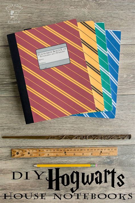 DIY Hogwarts Inspired House Notebooks; Harry Potter Craft Idea - The Polka Dot Chair