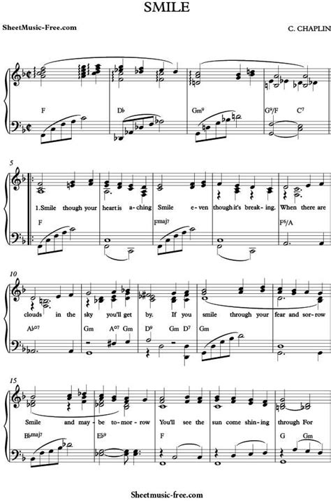 Smile Charlie Chaplin Piano Sheet Music Free