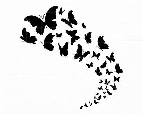 Fliegende Schmetterlinge Svg Schmetterling Schwarm Svg Schmetterling Clipart Schmetterlinge Svg ...