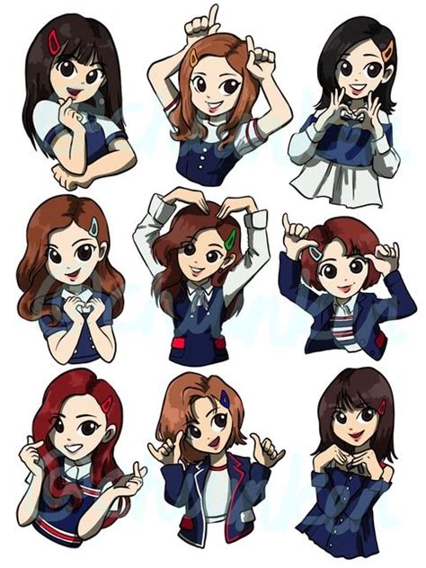 Set of 9 stickers of all members of twice. abour 2 inches tall. | Kpop ...