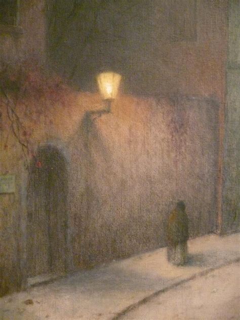 Detail of painting A Street in Winter (1905-10), by Jakub Schikaneder ...