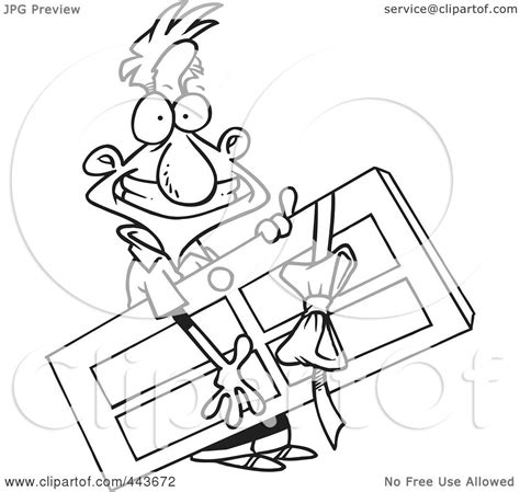 Royalty-Free (RF) Clip Art Illustration of a Cartoon Black And White ...