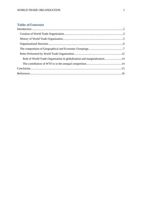 World Trade Organization: History, Roles and Organizational Structure