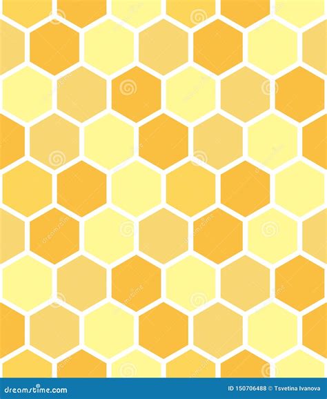 Honeycomb Seamless Pattern Design in Color. Stock Vector - Illustration of vector, honey: 150706488