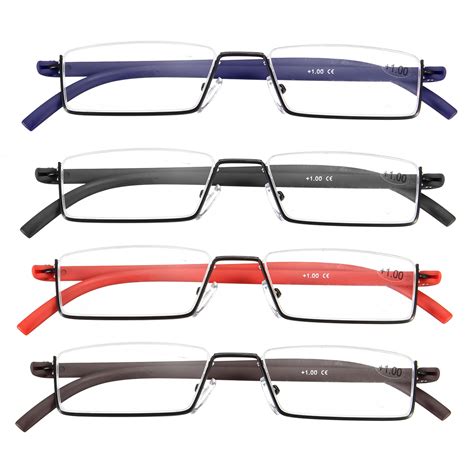 TR90 Flexible Colorful Reading Glasses Half Rim Presbyopic Glasses With Case – Alexnld.com