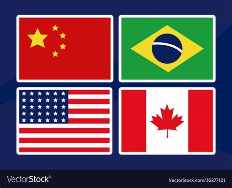 Flags different countries world Royalty Free Vector Image