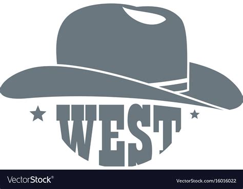 Wild west cowboy hat logo simple style Royalty Free Vector