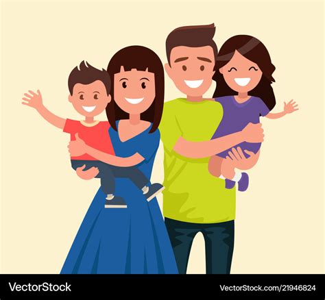 A happy family Royalty Free Vector Image - VectorStock