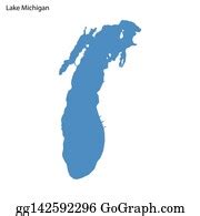 11 Blue Outline Map Of Michigan Lake Clip Art | Royalty Free - GoGraph
