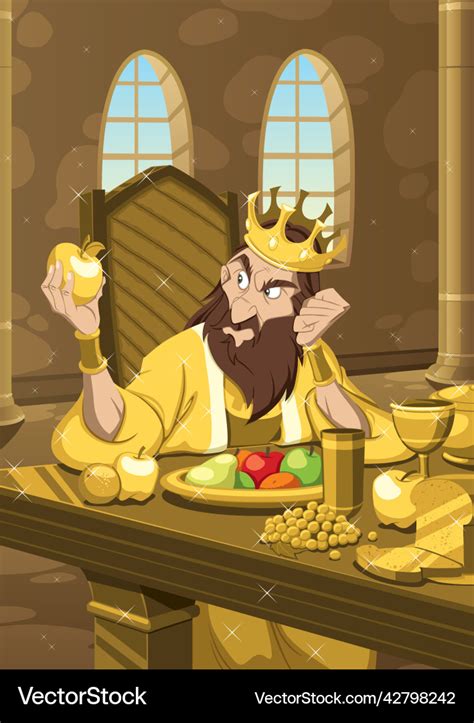 King midas touch Royalty Free Vector Image - VectorStock