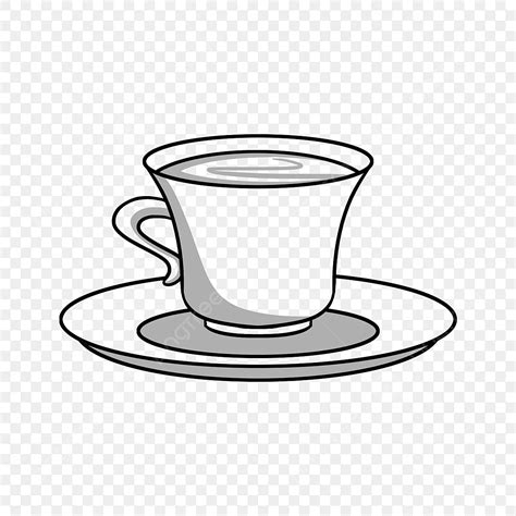 Coffee Cups Clipart Transparent PNG Hd, Black And White Coffee Cup Clipart, Cartoon, Black ...