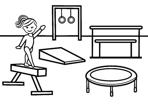 Simple Gymnastics coloring page - Download, Print or Color Online for Free