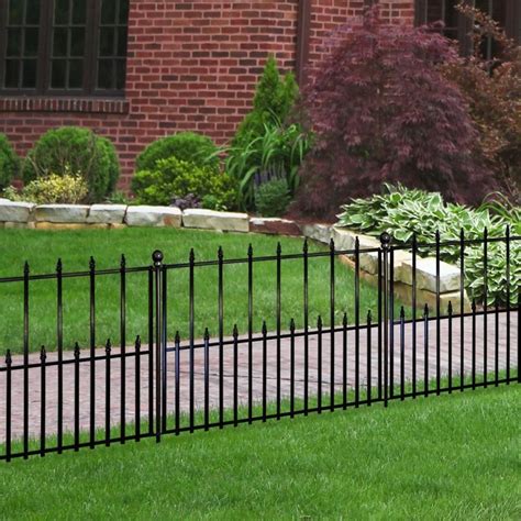 Vigoro Empire 30 in. x 36 in. Black Steel 3-Rail Fence Panel-860190 - The Home Depot | 1000 in ...