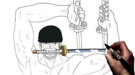 How To Draw Zoro 3 Sword Style | Step By Step | One Piece - YouTube