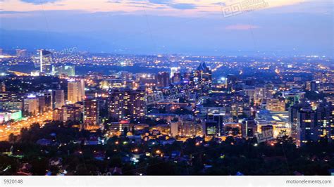 Night Over The City. Panorama. Almaty, Kazakhstan Stock video footage ...