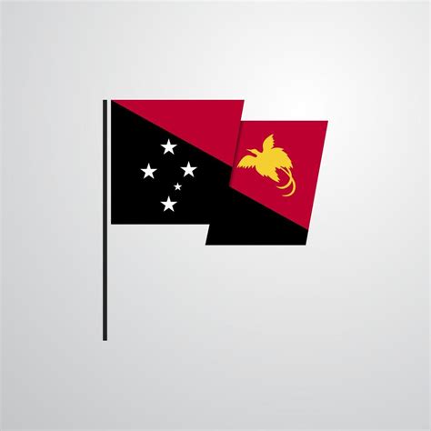 Papua New Guinea waving Flag design vector 14246316 Vector Art at Vecteezy