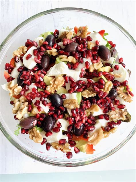 Mediterranean Pomegranate & Walnut Salad - 15 Min Mom Fresh Salad