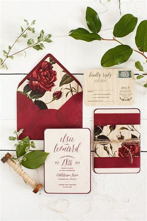 Gorgeous Ideas for a Red Wedding Palette - mywedding | Red wedding invitations, Floral wedding ...