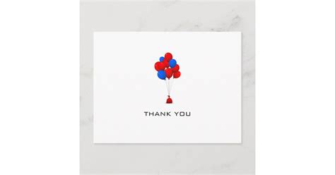 Red & Blue Balloons - Thank You Post Card | Zazzle