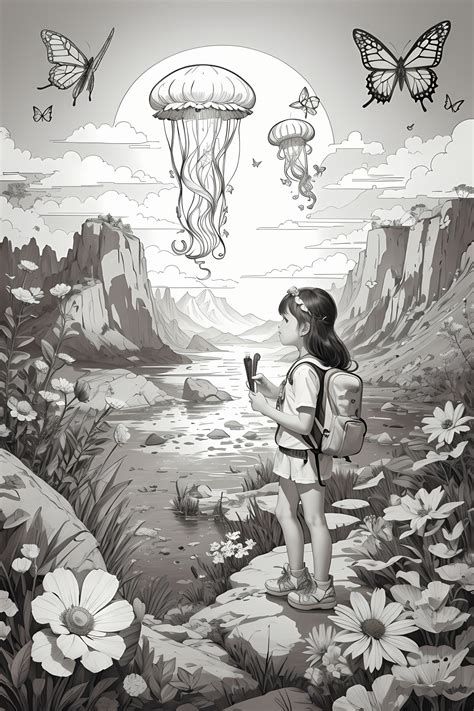 Young Adventurer Coloring Page Free Stock Photo - Public Domain Pictures