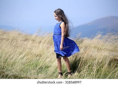 Little Cute Brunette Girl Blue Lace Stock Photo 318568997 | Shutterstock