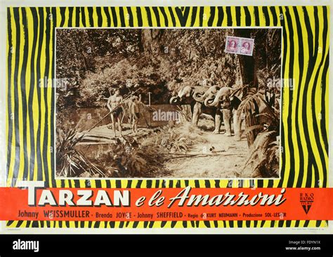 Tarzan and the Amazons - Italian Movie Poster Stock Photo - Alamy