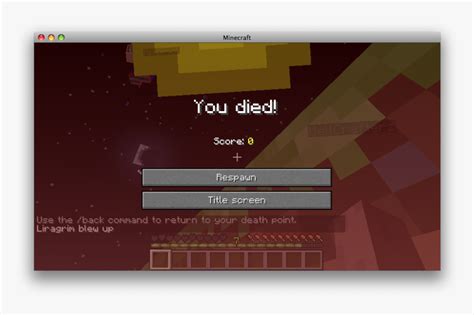 Minecraft Xbox You Died Screen, HD Png Download , Transparent Png Image ...