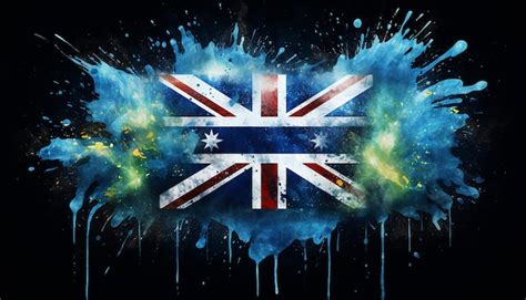 Premium Photo | Picture of the australian flag done by spray paint ...