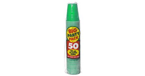 Festive Green Big Party Pack 16 oz. Plastic Cups | BirthdayExpress.com