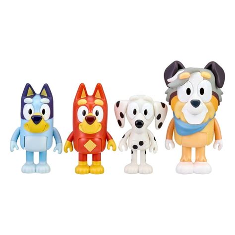 Bluey & Family Figure 4-Pack School: Figures - Bluey, Chloe, Calypso ...