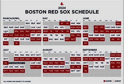 Boston Red Sox Printable Schedule 2024 - Sile Yvonne