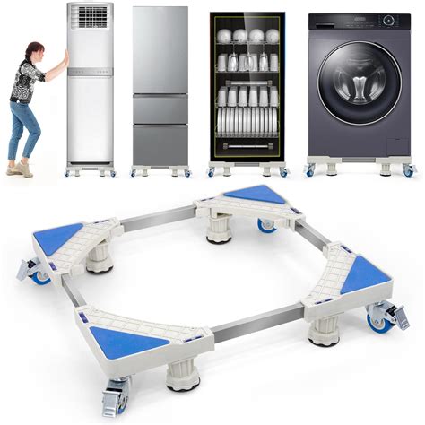 Buy Washing Machine Fridge Trolley Universal: 4 Wheels Slider Dolly Feet Heavy Duty Steel Tubes ...