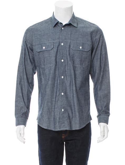 Sandro Chambray Button-Up Shirt - Clothing - WS227647 | The RealReal