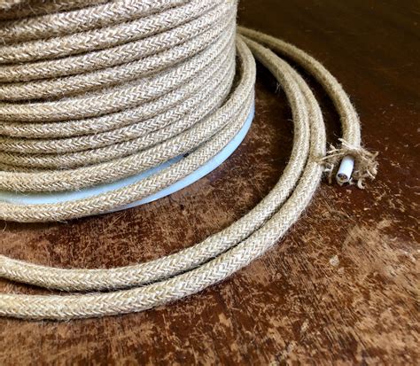 Jute Covered 18/3 Wire - Tan | Natural Jute Cord