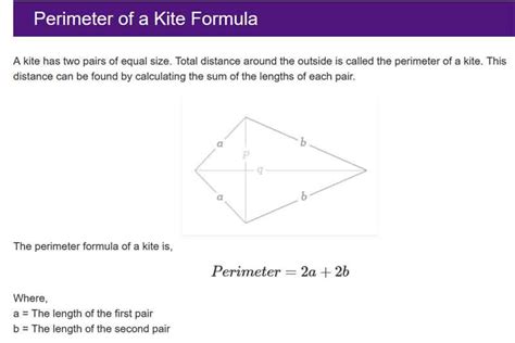 Perimeter of a Kite Formula ⭐️⭐️⭐️⭐️⭐️