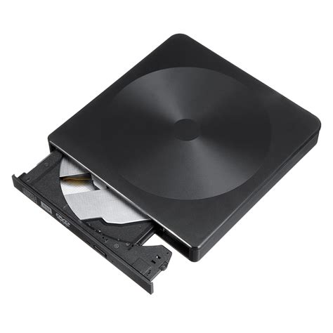 External CD DVD Drive, USB 3.0 Type C Dual Port Slim Portable External CD DVD Rewriter Burner ...