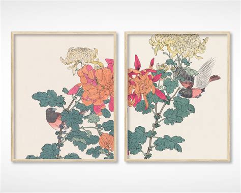 Japanese Bird and Flower Art Prints Japanese Vintage Art - Etsy