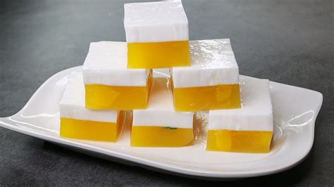 Mango Coconut Jelly | Coconut Mango Pudding | Yummy - YouTube