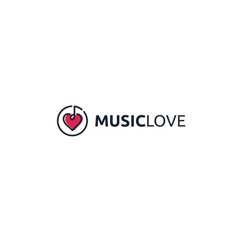 Premium Vector | Music love logo