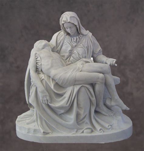 Italian Hand Carved Marble Pieta Statues