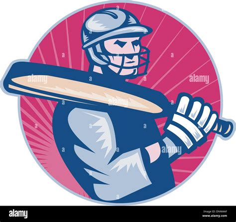 Man holding cricket bat Stock Vector Images - Alamy