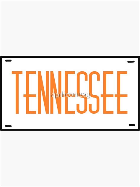 "tennessee license plate " Sticker by aprilconway | Redbubble