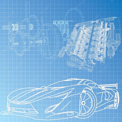 Premium Vector | Sports car sketch blueprint